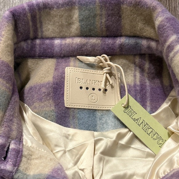 Blank NYC Purple and Cream Plaid Jacket - Picture 2 of 6